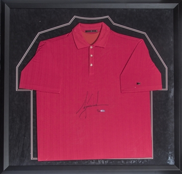 Tiger Woods Signed 2007 Polo Shirt In 39x41 Framed Display - 5/100 (UDA)